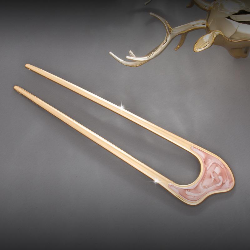 

Трендовая металлическая U-образная палочка для волос держатель для хвостика аксессуары для волос для женщин серебристого золотистого цвета простая ракушка корейские вилки заколка для волос