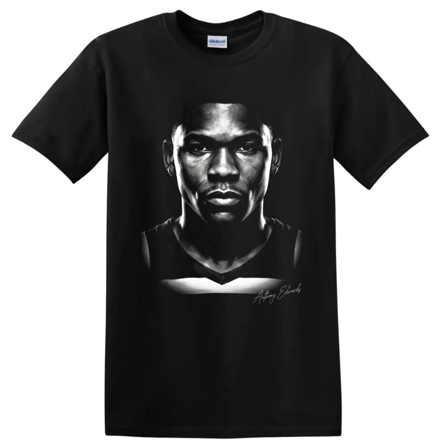 Anthony Edwards Giocatore di Pallacanestro Ritratto Grafica Maglietta Sportiva Fan Tee Regalo