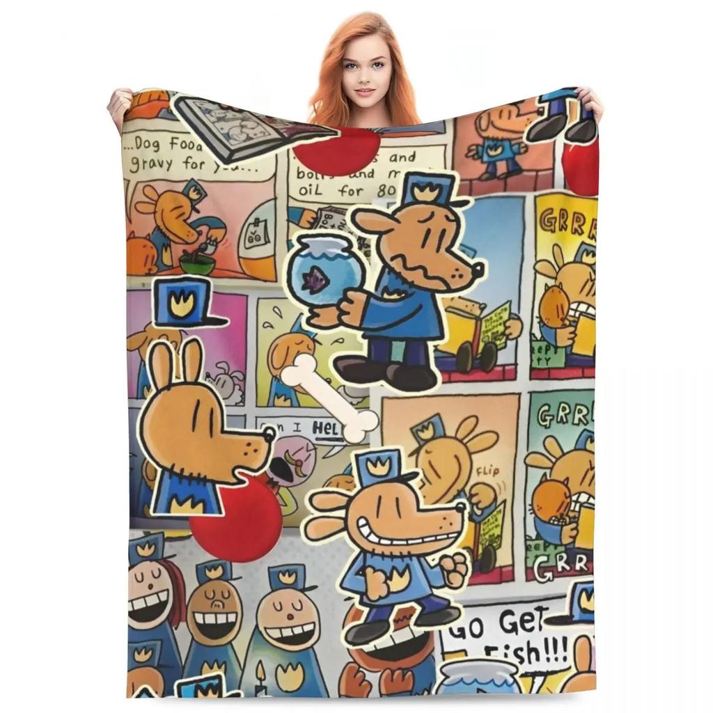 Dog Man Dogman A Přítel Mikro Deka Pikniková Flanelová Lůžkovina Přehozy Na Pohovku Postel Teplá Přizpůsobená Kvalitní Přehoz