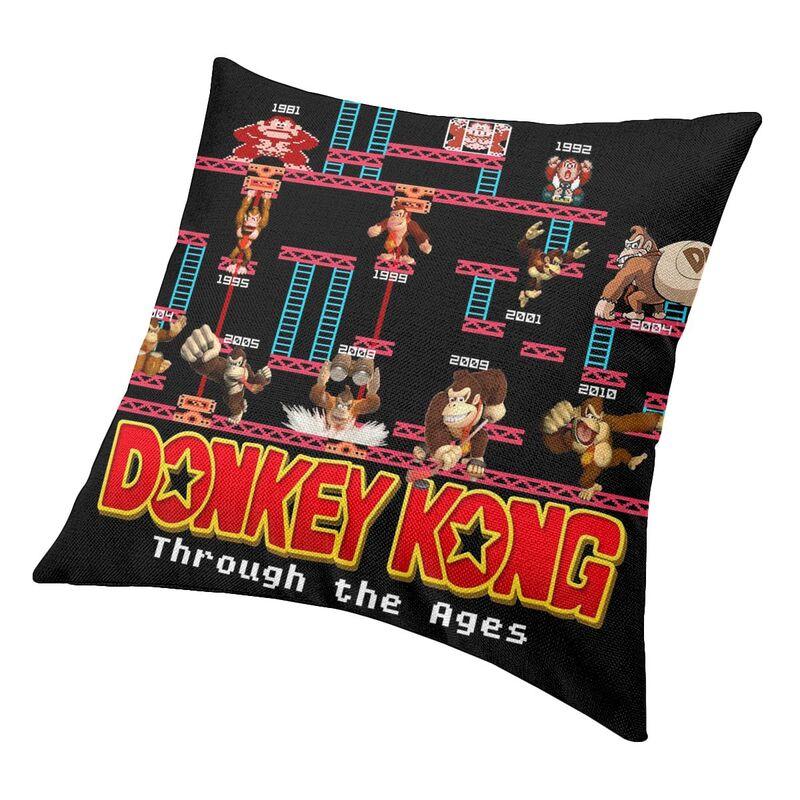 Through Ages Donkey Kong Pillow Case 45X45Cm Home Decorative Cute Arcade Game Cushions For Sofa Square Pillowcase