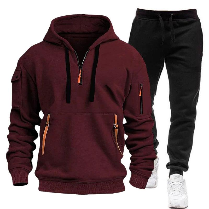 

/ Sports Hoodie Set Men s Multi Pocket Zipper Light Plate XXL