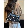 Xeie Thuk Tote Bag Women Velvet Polka Dot Underarm Handheld Daily Commute