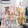 Coperta di Flanella con Fantasia Pokémon Eevee, Alta Qualità, Confortevole per Tutte le Stagioni, Decorazione per la Casa, Calore e Comfort, Perfetta per Regali.