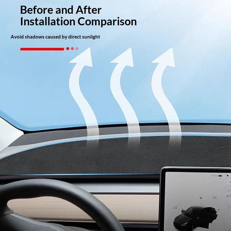 For Tesla Model Y Juniper 2026 2026 Dashboard Cover Pad Suede Sunshade Protector Anti-UV Dash Mat Non-slip Pads Car Accessories