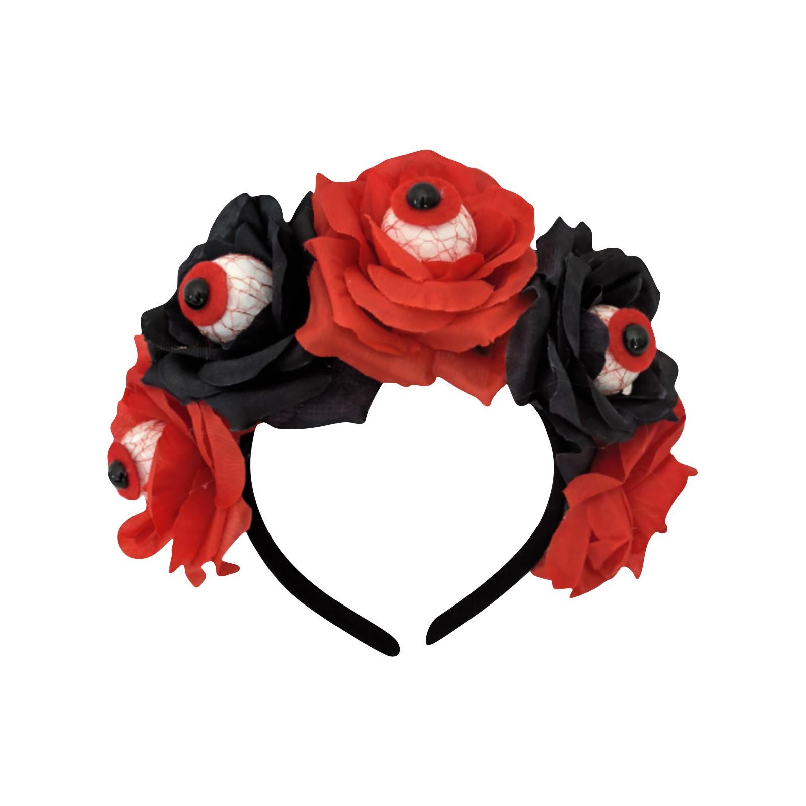 

Повязка на голову с имитацией розы на Хэллоуин, фестиваль призраков, повязка на голову с красной кровью и глазным яблоком, вечерние аксессуары для волос One Size тёмно-синий
