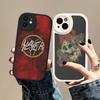 1pc Heavy Metal S-slayer Band Phone Case Hard Leather For IPhone 16 15 14 13 12 Mini 11 14 Pro Max Xs X Xr 7 8 Plus Fundas