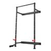 Folding Power Cage, Wall-Mounted Power Rack Squat Rack, Multifunctional Strength Training Workout Equipment with Landmine Holder, Adjustable J-Hooks &