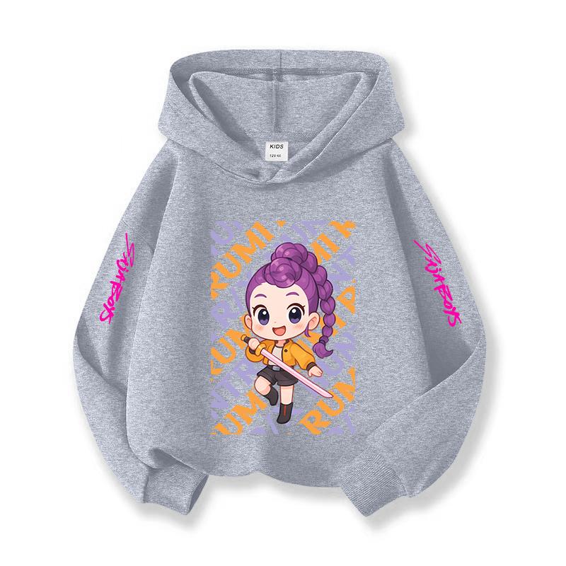 Kpop Halloween Kids Hooded Sweatshirt Christmas Casual Wear Korean Style Cozy Top For Children Girls Boys Holiday Gift