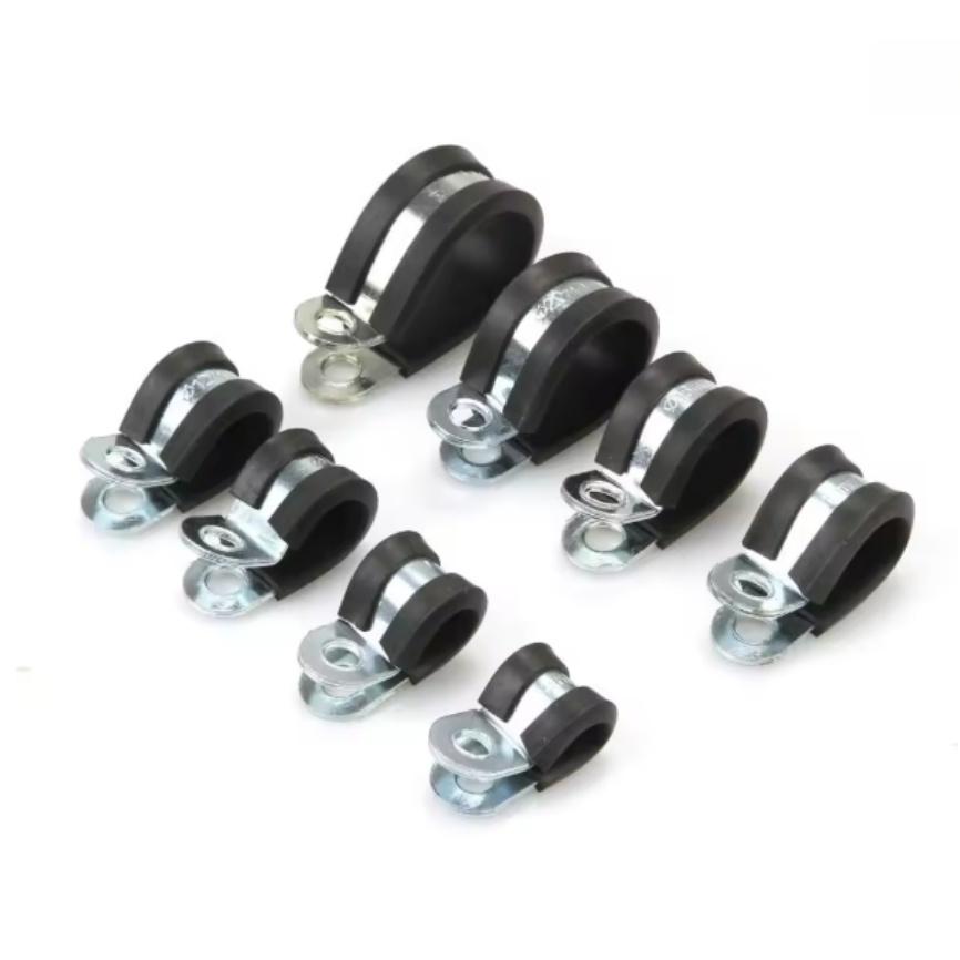 

10pcs urable Rubber Lined P Clips Wiring Hose Clamp Pipe Cable Mounting Fix Fasteners Metal Hardware Electrical Fittings 10mm
