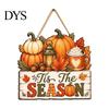 Sunflower Plaid Door Hanger Fall Wooden Hanging Sign, Autumn Scarecrow & Pumpkin Maple Leaf Decorative Wall Art for Home Hanger, Harvest Thanksgiving