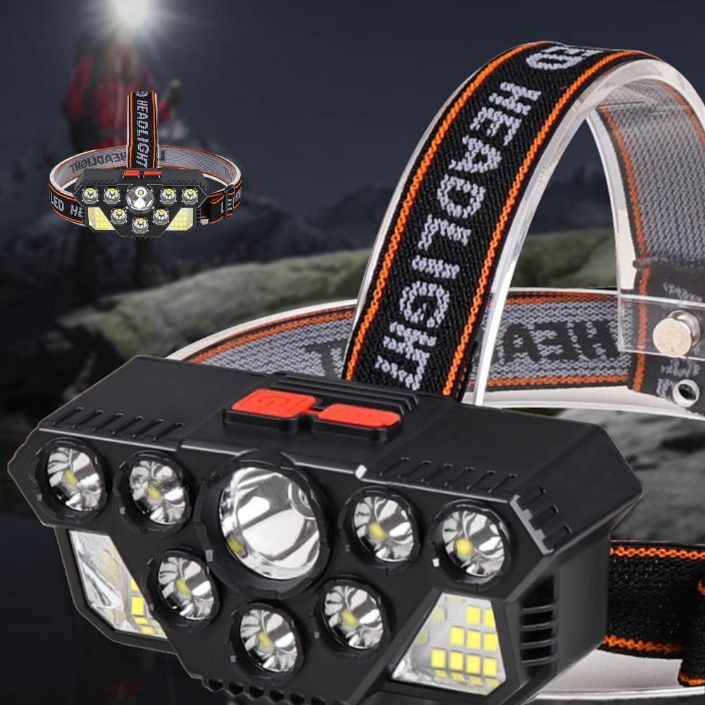 8 Safety Lights Head Light Multi-Angle Adjustment Strong Light LED Headlamp Mode Switchable Super Bright Night Fishing Headlight