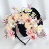 Colorful Silk Flower Crowns Accessory Delicate Handmade Floral Hair Accessory Fabric Flower Headband for Daily Use