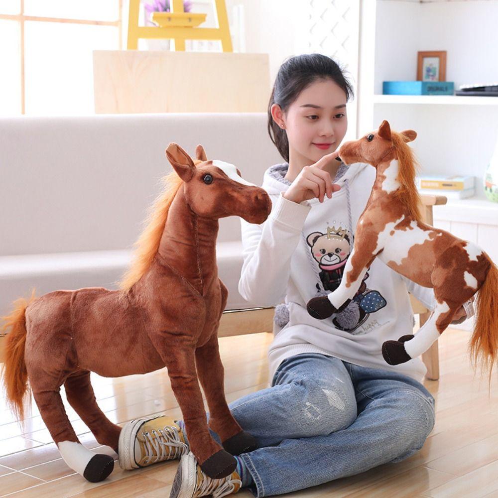 Stuffed Animal Simulation Horse Plush Toys Plush Simulation Horse Plush Doll  Kids Gift