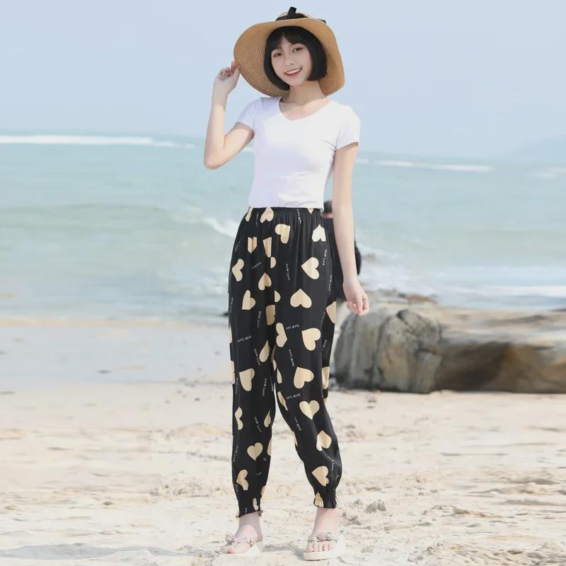 Pantaloni Harem Bohemien in Cotone da Donna - Estivi da Spiaggia & Anti-Zanzare Stile Etnico Lanterna