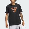 Adidas Trae Young Icy Fire Signature Print Basketball Short Sleeve T-Shirt Men Tops Black IM9167