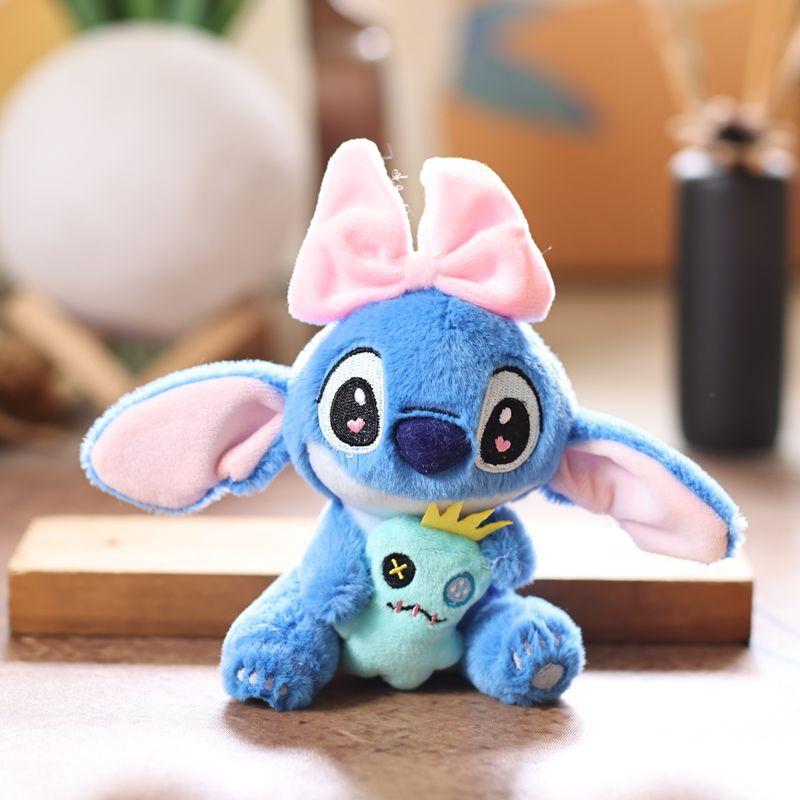 14cm Niedliche Lilo & Stitch Spielzeuge Lilo Stitch Plüschpuppe Schlüsselanhänger Blauer Stitch Weich Gefüllt Plüsch Anhänger Dekoration Kindergeschenk