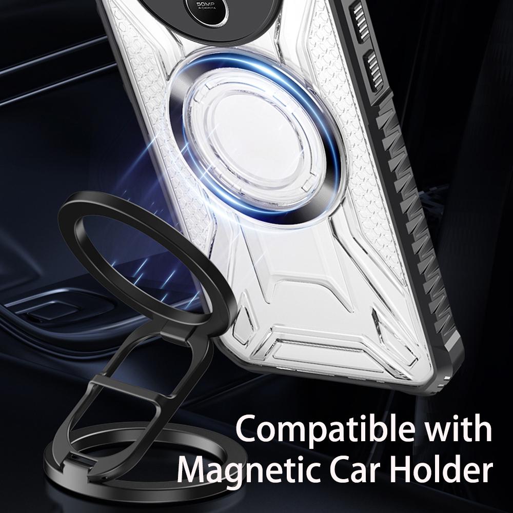 KEYSION Transparent Magnetic Case for HONOR X9c 5G Silicone+PC Heavy Duty Shockproof Phone Cover for Huawei Honor Magic 7 Lite 5G