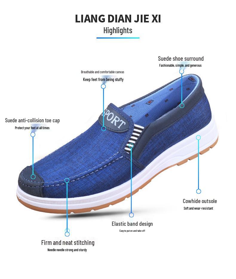 Men's Slip-on Cloth Shoes - Casual & Work Style