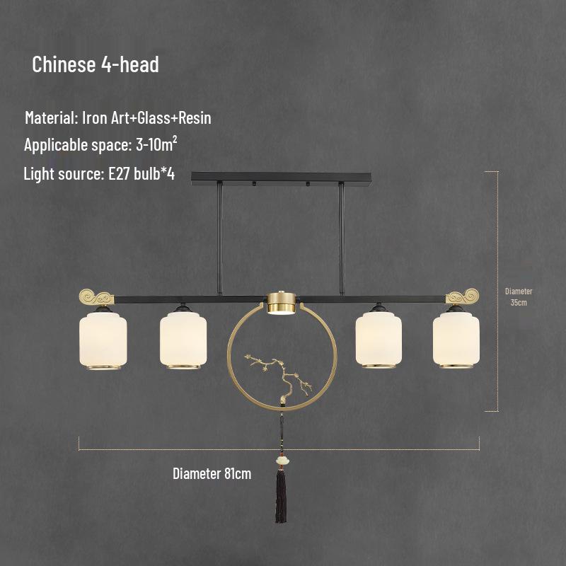 Modern Zen Dining Pendant Light: Pine-Inspired Multi-Head Strip Lamp for Tea Table or Study Desk