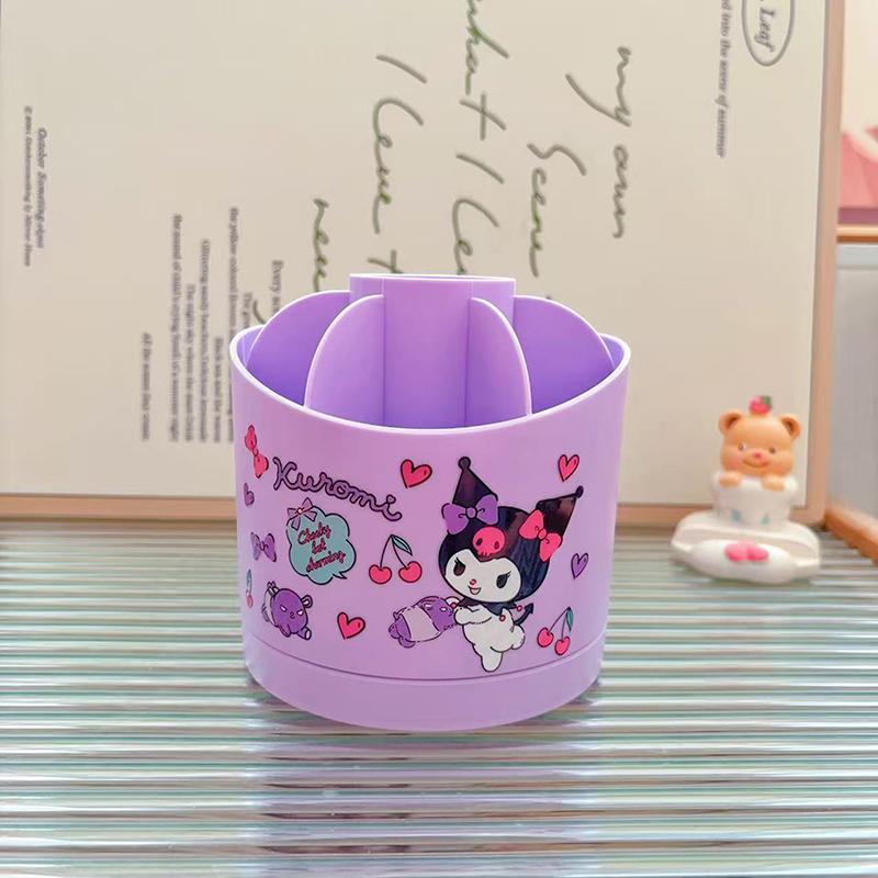 Sanrio Macaron Rotating Pen Holder Office Desktop Storage Box Kulomi Student Dormitory Desk Storage Pen Holder