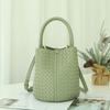 Hand-woven Bucket Bag Genuine Leather Women's Exquisite Fashionable Handbag Single-shoulder Cross-slung Tote