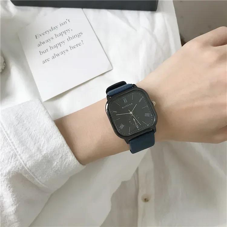 Minimalist Watch Couple Simple Square Dial Quartz Male Female Watches Casual Fashion Wristwatch Mens Quartz Clock Reloj Mujer