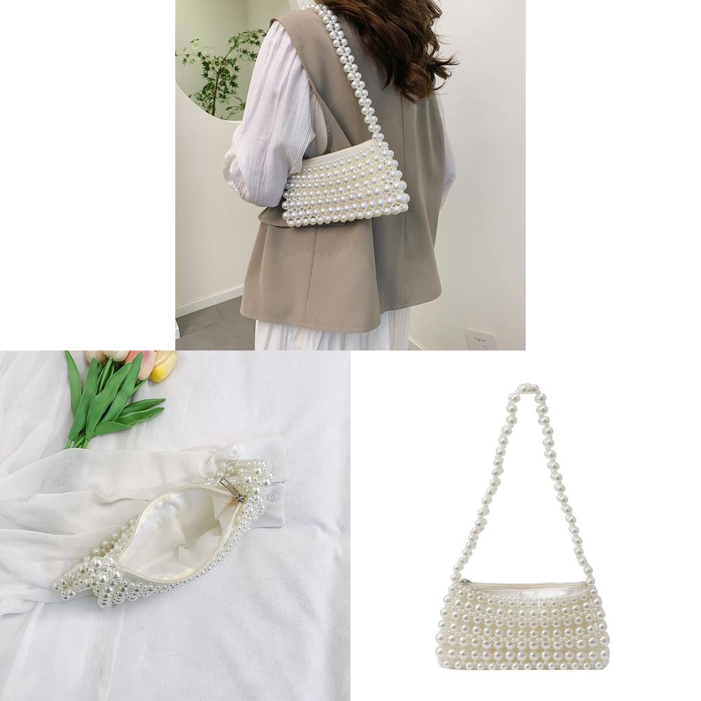 Elegante Perlenhandtasche für Damen aus weichem Material für tägliche schicke Accessoires