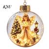 Year Round Home Accent Lighted Clear Christmas Ball Ornaments, Cute Santa Claus/Tree/Snowman/Angel Figure Inside Winter Wonderland Decorations