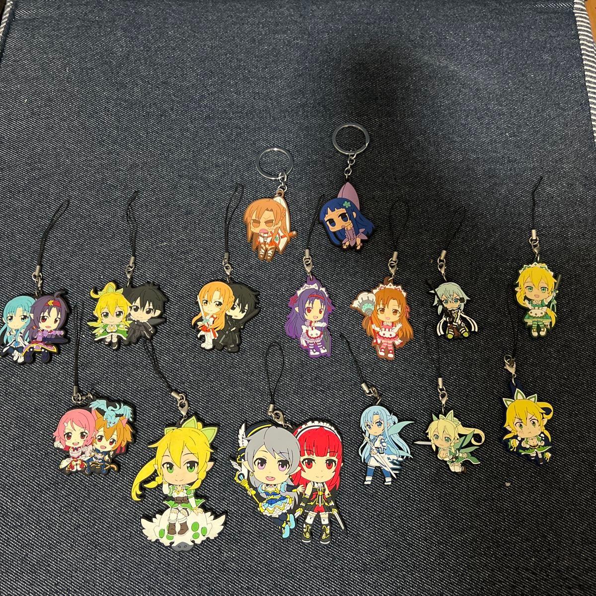 Used SAO Sword Art Online Rubber Strap Sold as a set of 15 types *Can be sold separately