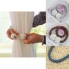 Elegant Magnetic Curtain Tiebacks With Braided Ball Buckle For Stylish Drapery