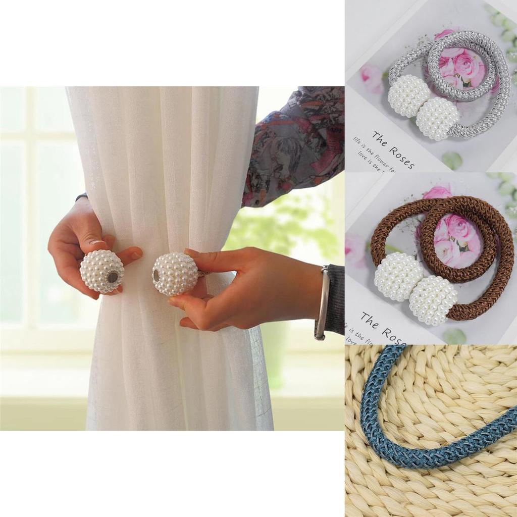Elegant Magnetic Curtain Tiebacks With Braided Ball Buckle For Stylish Drapery