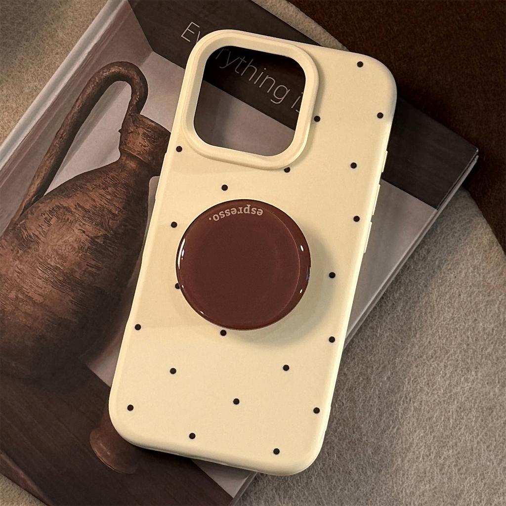 High-end Sense Ins Striped Iphone16 Phone Case Apple 17 Retro Brown Stand 15pro Max Suitable for 13 Soft