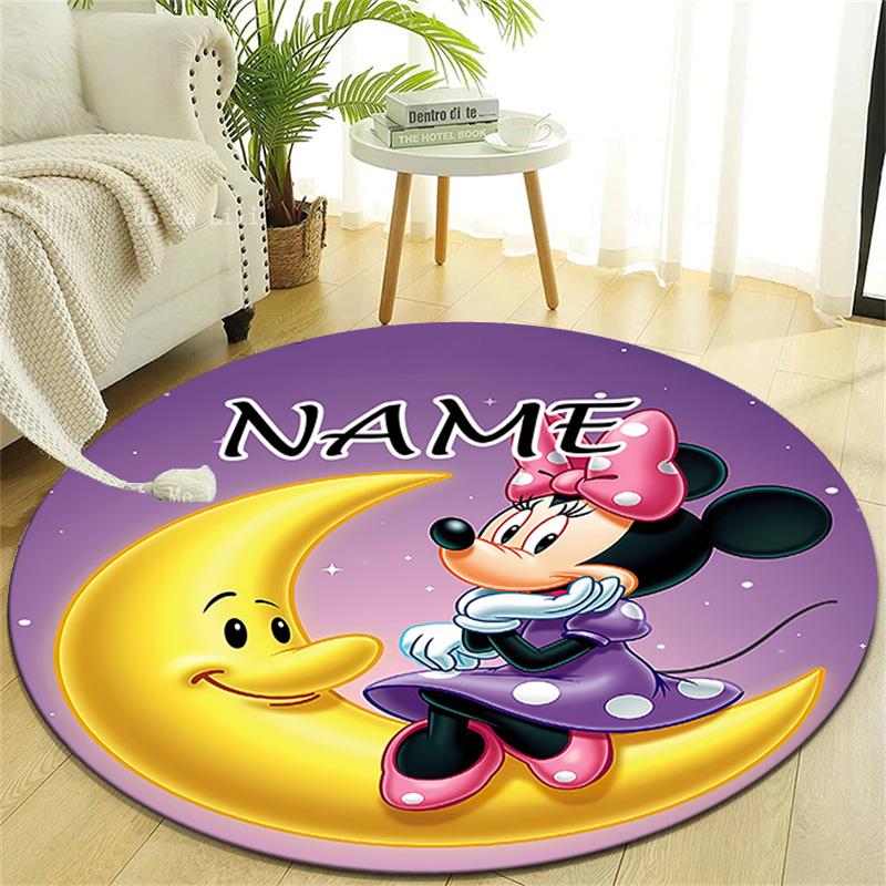 Personalized M-Minnie Round Chair Office Rug - Perfect for Mat, Office Chair & More - Ideal Gift for Birthdays and Holidays
