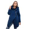Hooded Sports Fleece Sweatshirt Casual Long-sleeved Zipper Jacket Women's Plus-size Solid Color Jacket
