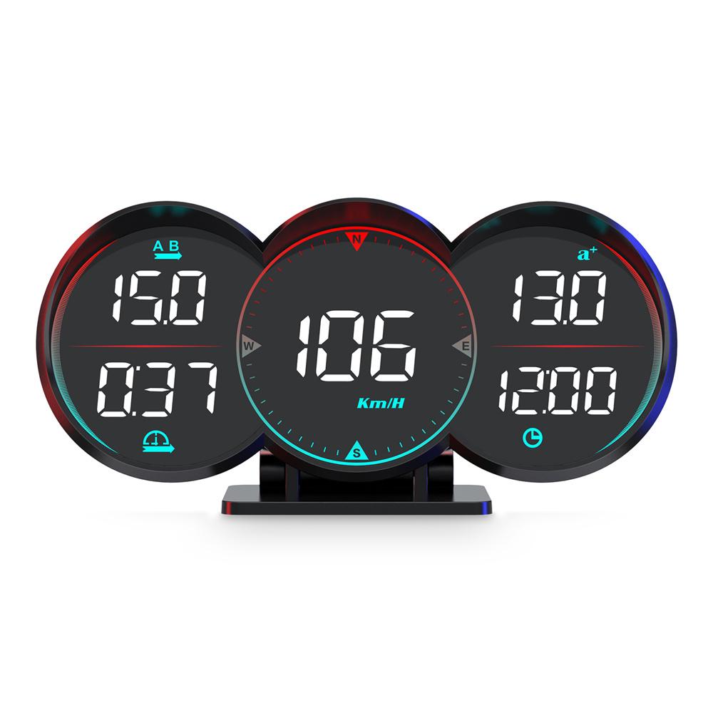 HUD GPS Heads Up Display LCD Speedometer Over-speed Alarm Fatigue Driving Alarm