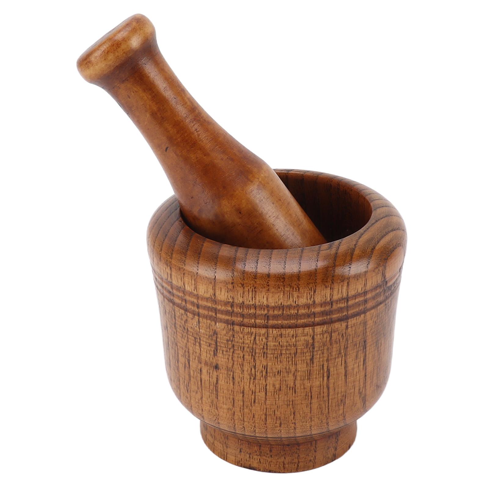 

Garlic Grinder Bowl Jujube Wood Herb Crushing Bowl Multipurpose Spice Mixing Grinder for Household Restaurant L