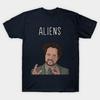 Asiatische Größe Herren Schwarzes Print-T-Shirt Aliens Guy, History Channel, Ancient Alien, Ufo, Area 51 No-Cut-Druck Baumwoll-T-Shirt