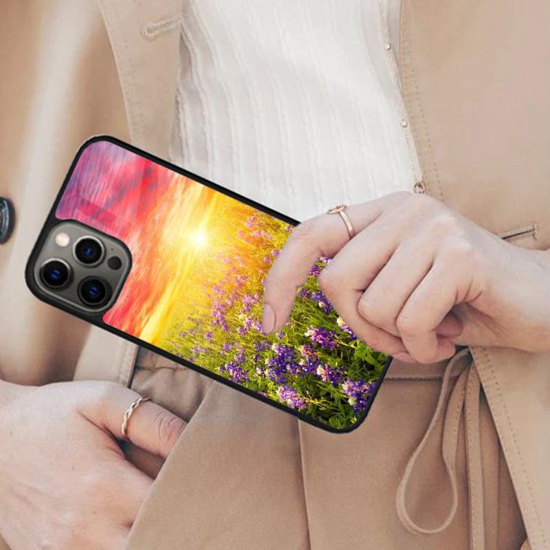 Meadow Flowers Sunset Field Magnetic Phone Case For APPLE iPhone 17 Air 16 14 13 12 Pro Max 15 Plus Wireless With MagSafe Cover