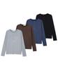 MICHIKO LONDON SPORTS Soft Jersey Henley Neck Long Sleeve