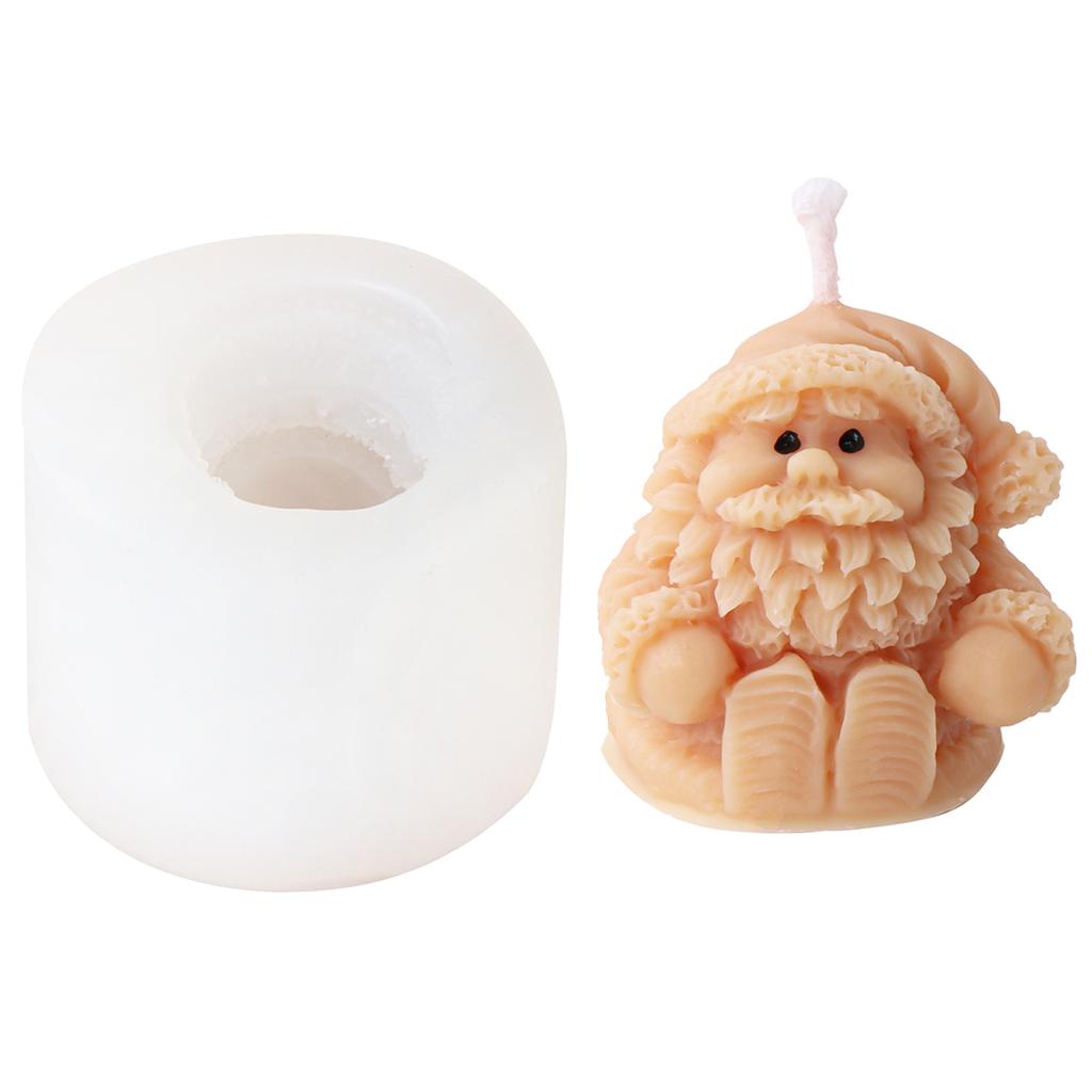 Christmas Snowman Candle Mold 3D Santa Candle Mold for Making Candle Soap Plaster Christmas Party Treats Home Decor