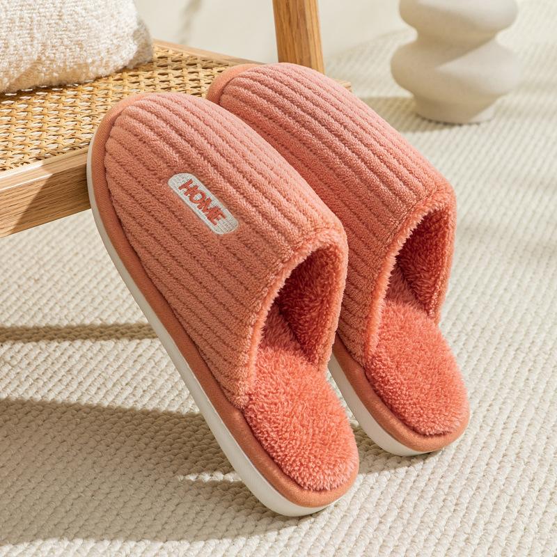 

Новые зимние хлопковые тапочки для женщин, домашние контрастные цвета, домашний декор для пар, зимние хлопковые тапочки для мужчин 40 красный