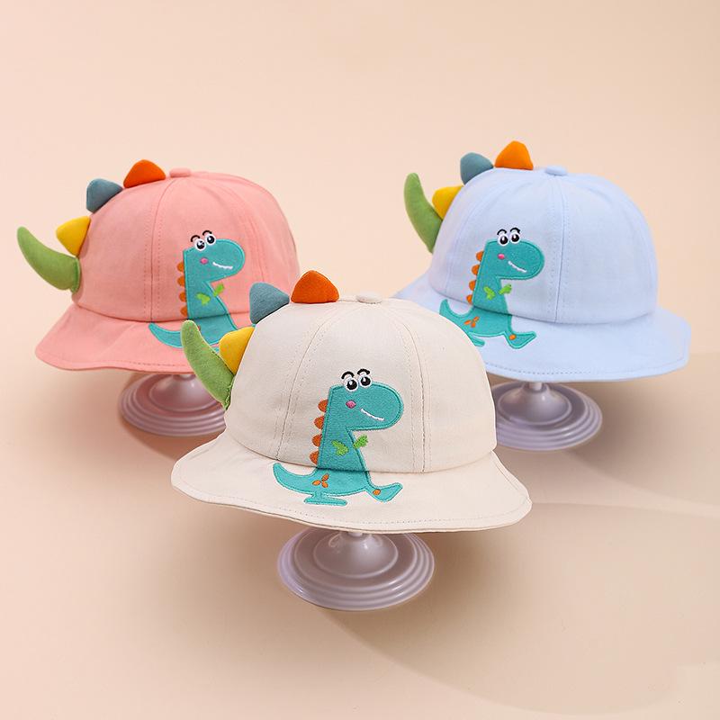 2026 Spring Dinosaur Cartoon Baby Bucket Hat - Cute Korean Style Unisex Children's Versatile Hat