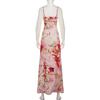 European American Printed Camisole Hip-hugging Dress - Sexy Slimming Long Design for Women