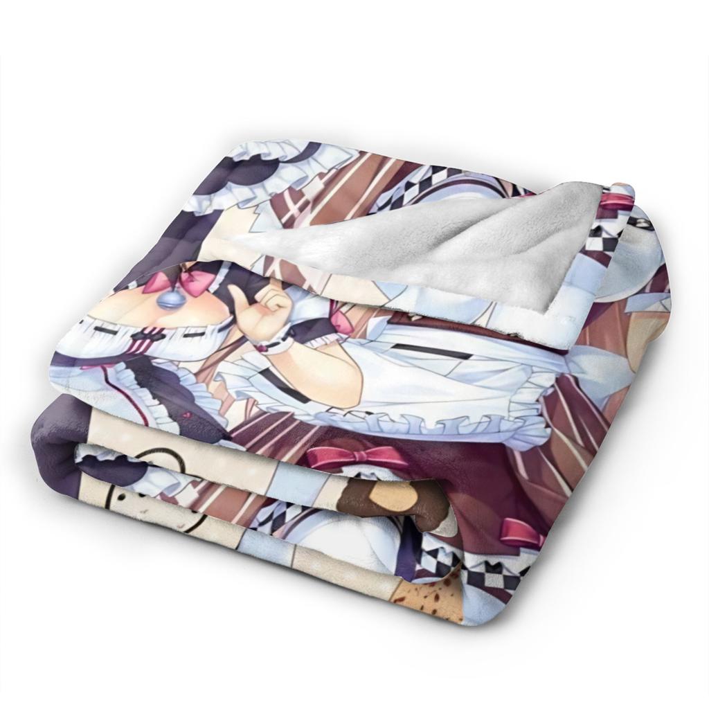 Soft Warm Blanket Picnic Nekopara Cartoon Game Throw Blanket  Flannel Bedspread For Living Room Fashion Sofa Bed Cover