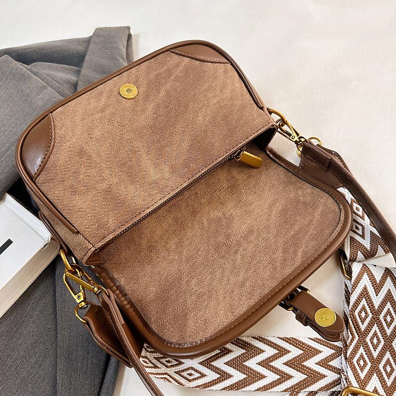 Genți de umăr pentru femei, cu design retro, geantă de mesager Tendință 2024, toamnă iarnă, cu buzunar pătrat, o geantă maro, ocazională, pentru femei
