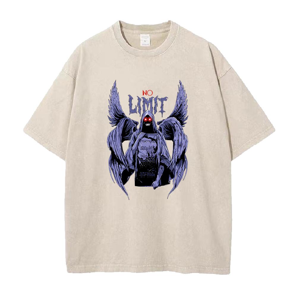 Anime Solo Leveling Sung Jin-Woo Igris Print T Shirt Men Manga Casual Tops Washed Cotton Tshirt Harajuku Male Breathable T-shirt