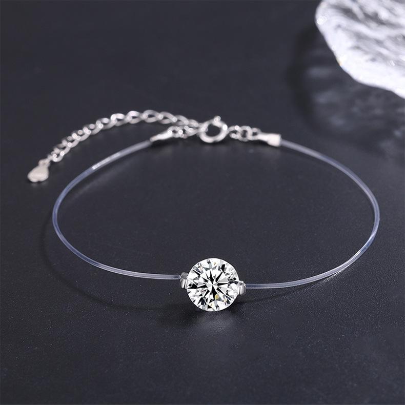 Sterling Silver Mermaid's Tears Bracelet - Elegant Transparent Fishing Line Design