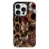 Leopard Print Vintage Flowers Phone Case For IPhone 17 Air 16 16E 15 14 13 12 11 Pro Max 16 15 14 Plus Phone Case Bumber Cover