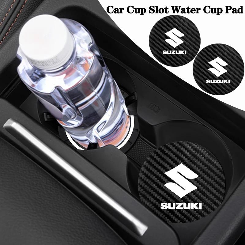 2 Pezzi Sottobicchiere in Pelle per Interni Auto Antirumore Tappetino per Tazza d'Acqua per Suzuki Jimny Samurai Vitara Swift Baleno SX4 Ignis Splash Kaiser
