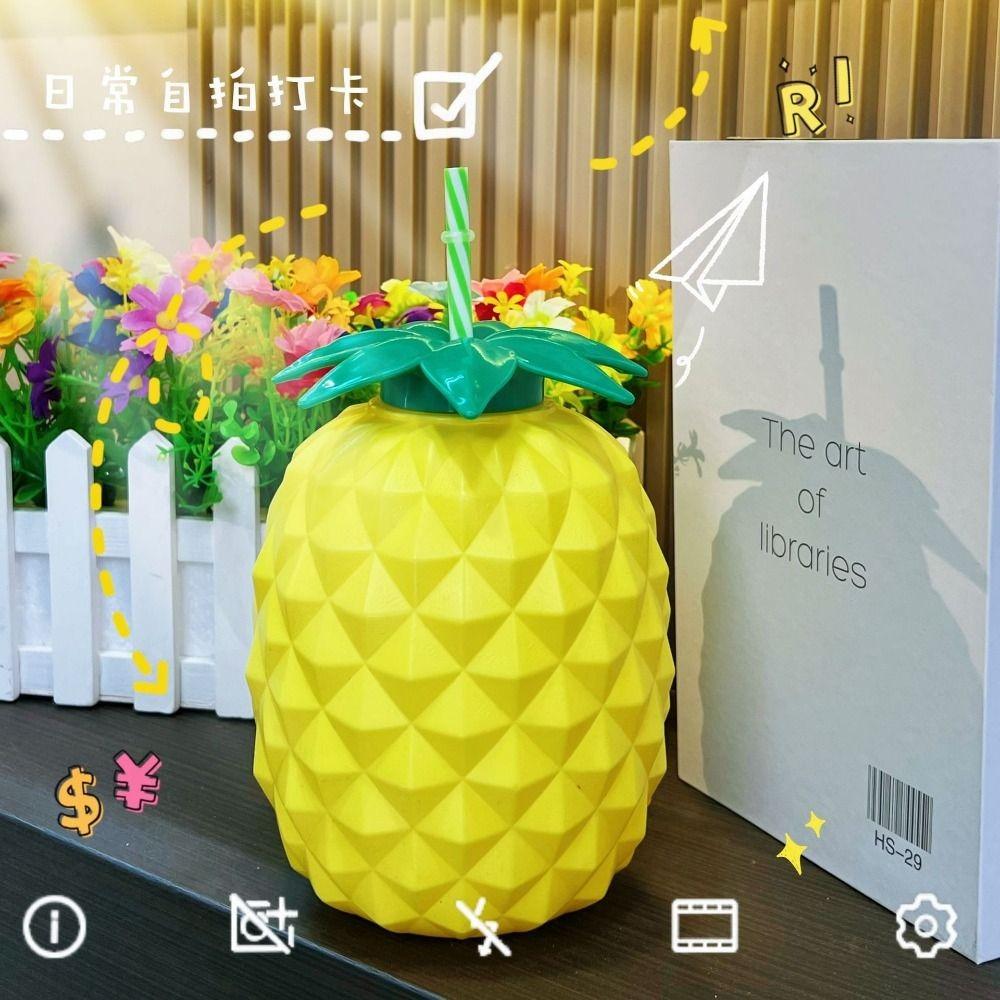 Watermelon Lemon Straw Cup Cartoon Fruit Drinkware Lovely Water Bottle  Summer